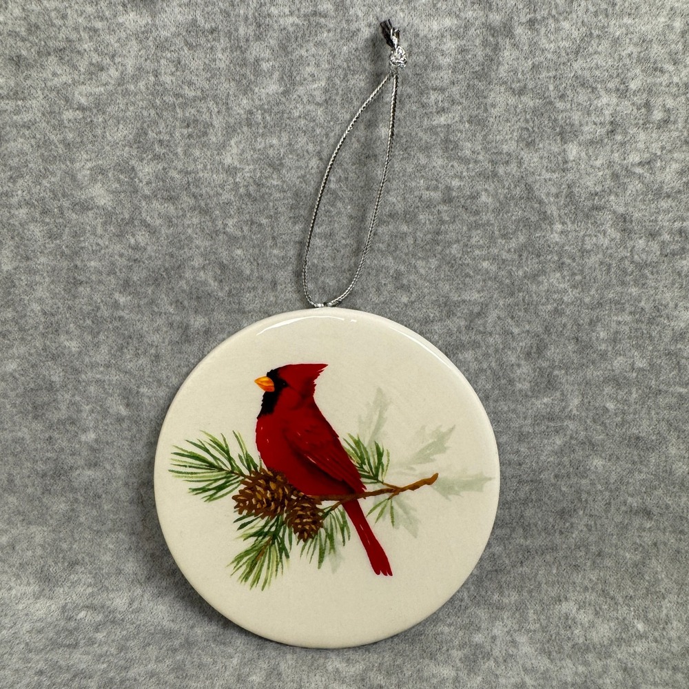 Ceramic Cardinal Christmas Ornament (Back Side) Sing To The Lord A New Song